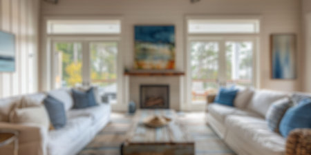 blur background of coastal interior in summerの素材