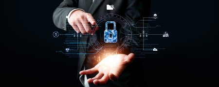 Business person explore the core of cyber security. Delve into cyber protection methods, cyber...