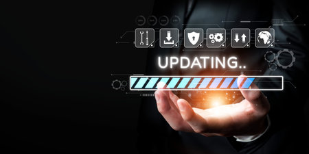 Business person invests in updating knowledge and software, ensuring updated competitiveness....