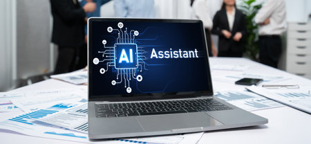 Generative AI virtual assistant tools for prompt engineer and user for ease of engage artificial intelligence AI technology help people to work with generative AI functions by prompting the AI briskの写真素材