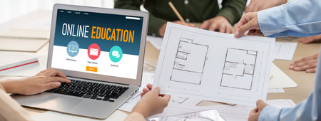 E-learning website for student to study online on the internet network