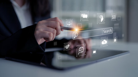 SEO tools enhance digital visibility with search engine research, keyword strategy, and search data to optimize online performance.の写真素材