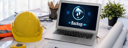 Backup Storage Data Internet Technology Business concept. Database storage cloud technology file...