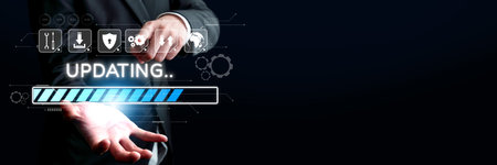 Business person invests in updating knowledge and software, ensuring updated competitiveness....