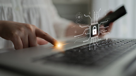 Cyber security system protecting digital infrastructure. Cyber security ensures data safety,...