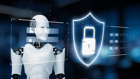 AI strengthens cyber security with artificial intelligence threat detection, AI-based protection...