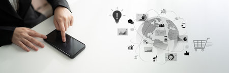 Global digital marketing strategy across communication platforms. Digital marketing drives growth,...