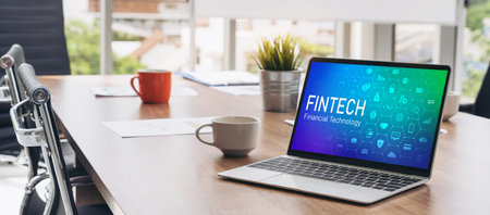 Fintech financial technology software for modish business to analyze marketing strategy