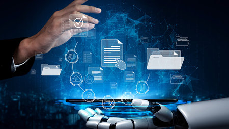 AI supports digital document management with secure file access, user control, and efficient...
