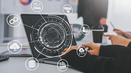 Cloud computing, cloud strategy, and cloud technology transforming digital infrastructure with...