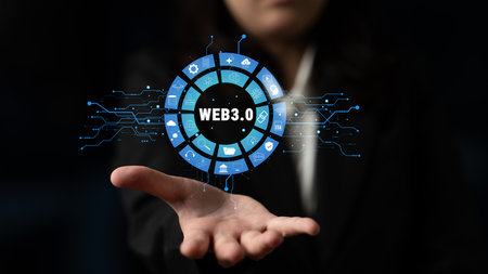 The Web 3.0 technology ecosystem and its digital applications. An interface showcasing the various...