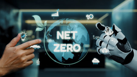 This image depicts the innovative intersection of technology and sustainability, showcasing a human...