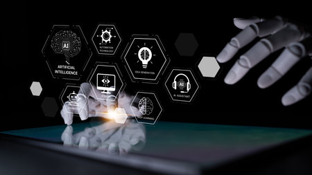 AI learning system powered by deep learning, supervised models, and NLP. Diagram illustrates how AI...