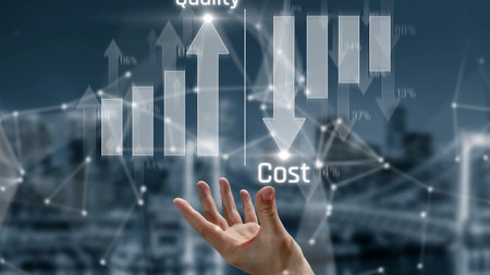 Increase quality and reduce cost represent quality, cost, and performance optimization for business...