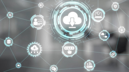 Cloud computing, cloud strategy, and cloud technology transforming digital infrastructure with...