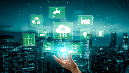 ESG concept integrates environmental, social, and governance practices to promote sustainability,...