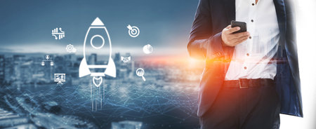 Startup growth begins with innovation, momentum, and early-stage strategies that power business development and entrepreneurial success.の写真素材