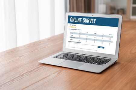 Online survey form for modish digital information collection on the internet networkの写真素材