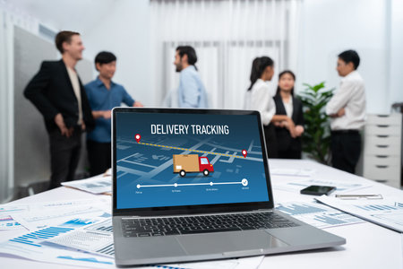 Delivery tracking system for e-commerce and brisk online business to timely goods transportation and...