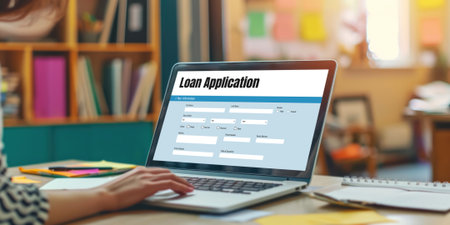 Online loan application form for brisk digital information collection on the internet networkの素材