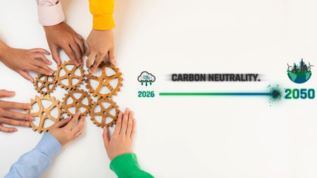 This image showcases diverse hands working together with gears, symbolizing the collaborative effort...