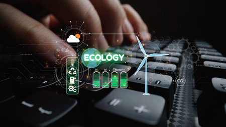 Sustainable business practices, green innovation, eco-friendly solutions, climate action, and long-term sustainability strategies supporting environmental goals and corporate responsibility.の写真素材