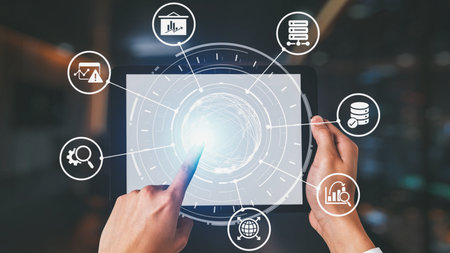 Data analytics and big data strategy for real-time analytics, predictive data modeling, business intelligence analytics, and data-driven decision-making in modern digital businesses.の写真素材