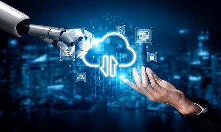 AI artificial intelligence optimizes cloud infrastructure with virtual assistants and intelligent...
