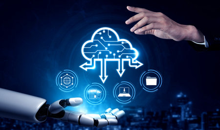 AI artificial intelligence optimizes cloud infrastructure with virtual assistants and intelligent...