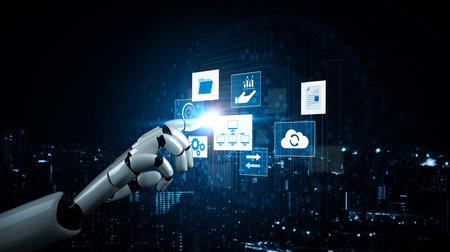 AI coordinating business infrastructure, managing digital systems, synchronizing cloud platforms,...