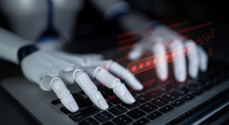 AI-generated password warning alert showing critical cybersecurity threat, password vulnerability,...