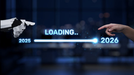 A captivating visual representation of technological evolution, showcasing a loading progress bar...