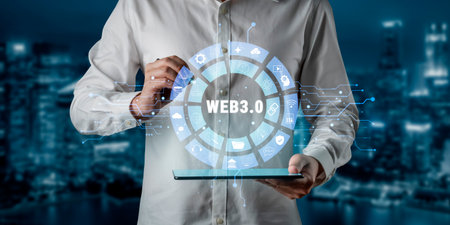 The Web 3.0 technology ecosystem and its digital applications. An interface showcasing the various...