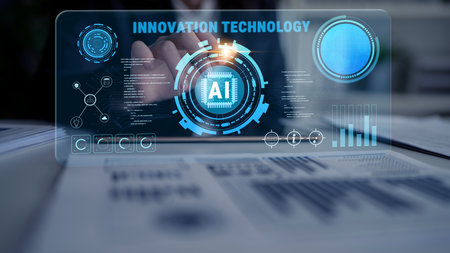 Innovation technology driven by Artificial Intelligence (AI). A concept of future tech development,...