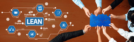 A dynamic team engages in a collaborative lean methodology session, focusing on efficiency and waste...