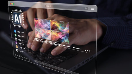 AI platform generating art images with dynamic interface. AI-generated content appears in image...