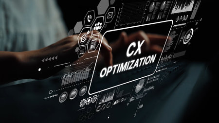 Innovative Technology Background for Customer Experience Optimization with Data Visualization...