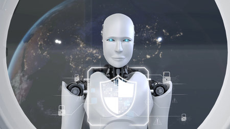 AI artificial intelligence strengthens cybersecurity with intelligent threat detection, virtual...