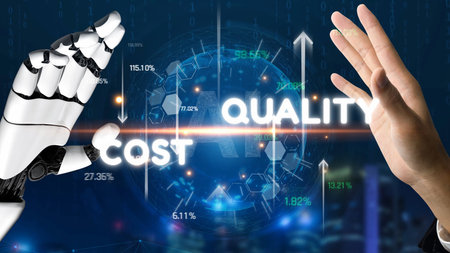 AI supports reducing cost while improving quality for enhanced performance and strategic efficiencyの写真素材