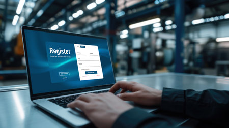 Online registration form for brisk form filling on the internet websiteの素材