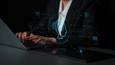 AI security and data ecosystem integrate ai, data, and security into one connected system for automation, protection, and efficient digital processesの写真素材