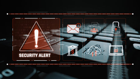 Cybersecurity threat focuses on cybersecurity, threat, and data breach with strong emphasis on...