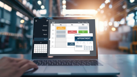 Online applointment booking calendar for brisk regristration on the internet websiteの素材