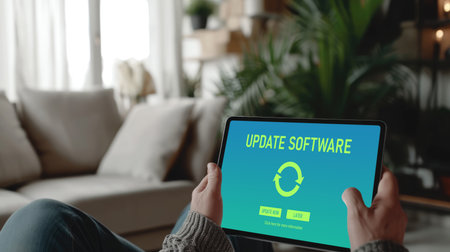 Software update on computer for brisk version of device software upgradeの素材
