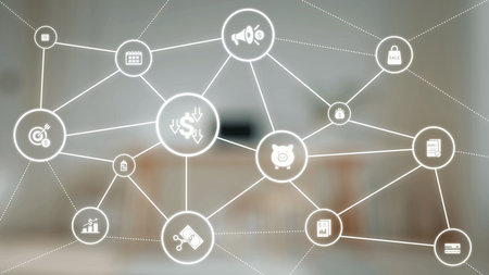 Modern budgeting and financial management icons showing finance, savings, tax, and planning. Budget supports business strategy, budget helps growth, and budgeting ensures financial control. Gistの写真素材