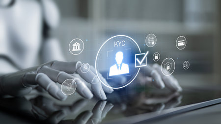 AI system matches biometric and personal data to automate KYC processes for financial institutionsの写真素材