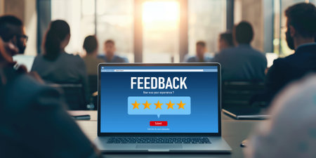 Customer feedback and review analysis by brisk computer software for corporate businessの素材