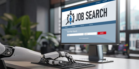 Online job search on brisk website for worker to search for job opportunities on the recruitment internet networkの素材