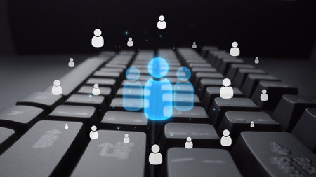 People networking, business connections, digital networking platforms, professional collaboration, and expanding opportunities through business relationship building and engagement.の写真素材