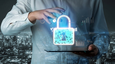 Cyber security protection and cyber security strategies against cyber threats, system hacks, digital...
